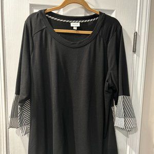 Black blouse with black and white sleeves from The Avenue (size 18/20)